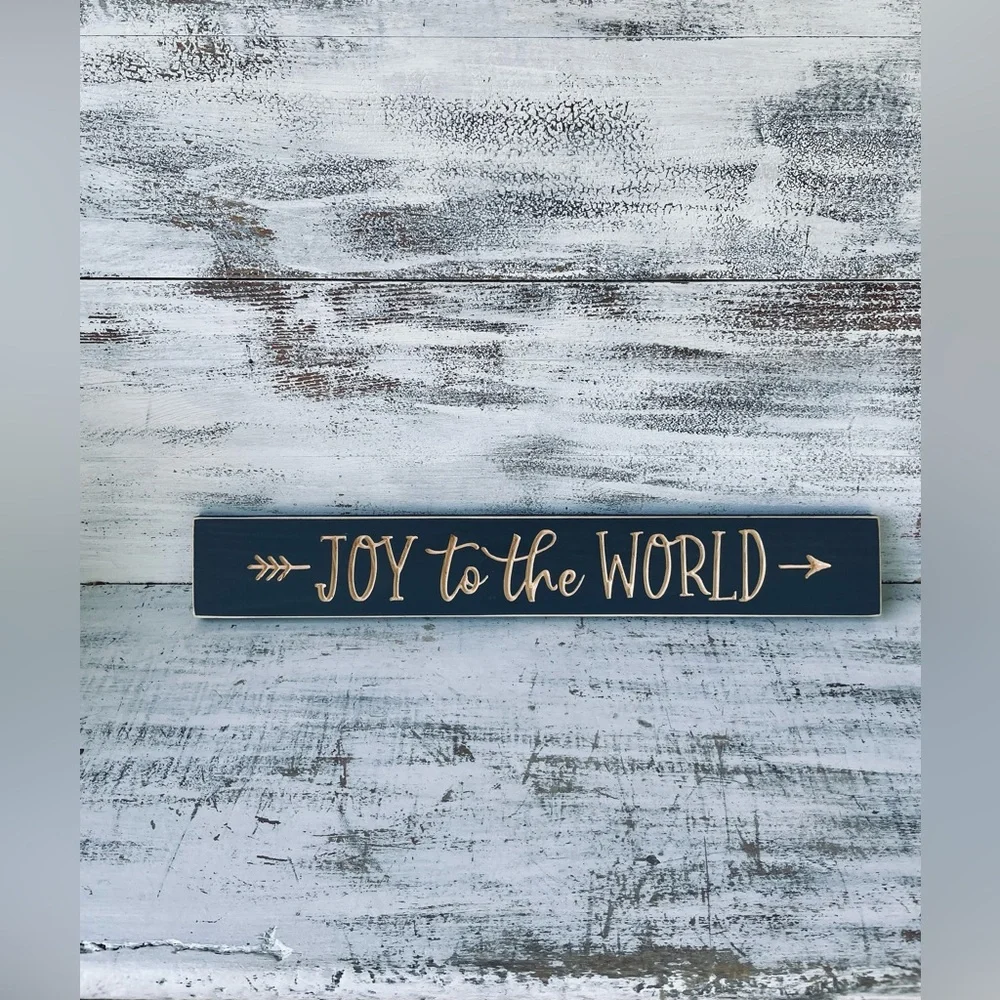 *Joy to the World Engraved Sign 24”x3.5” - Picture 10 of 13